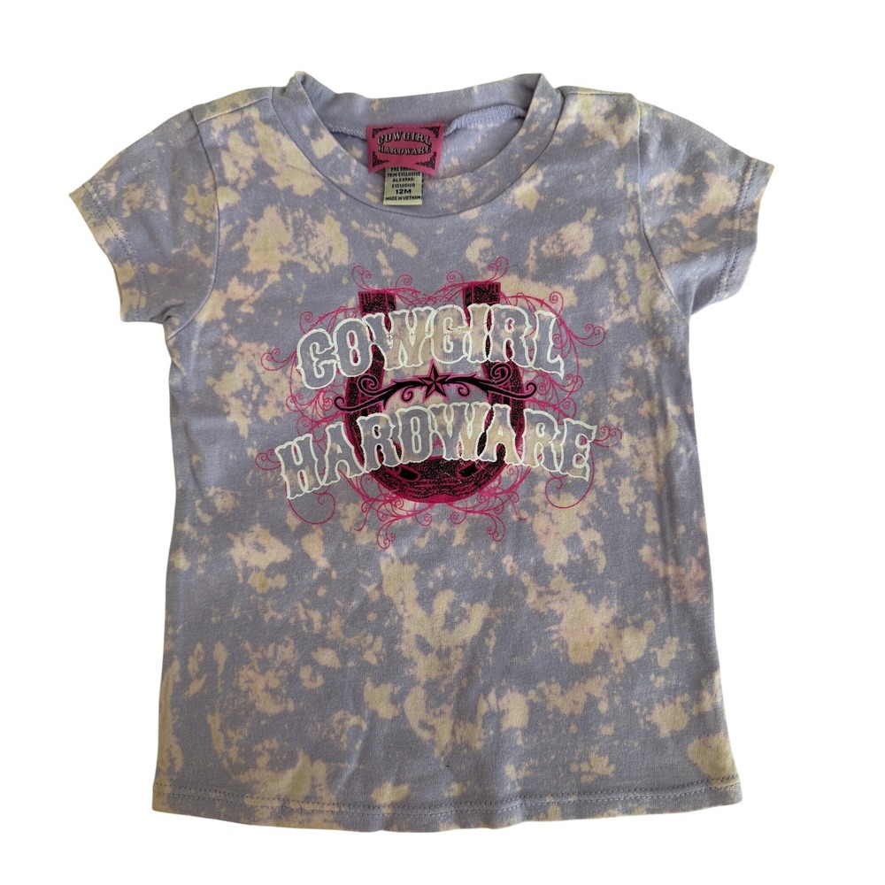 Cowgirl‎ Hardware Baby Girls Purple Acid Wash Western Graphic T-Shirt 12M